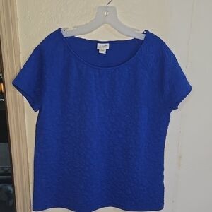 Jaclyn Smith Blue Boxy Short Sleeve T-Shirt NVTN 264